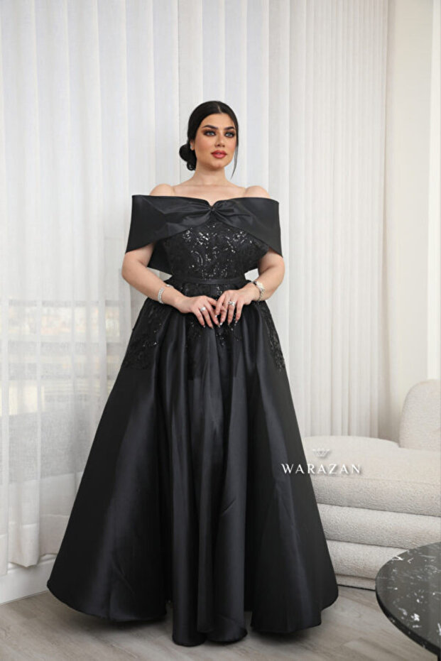فستان سهره اسود مميز للمناسبات