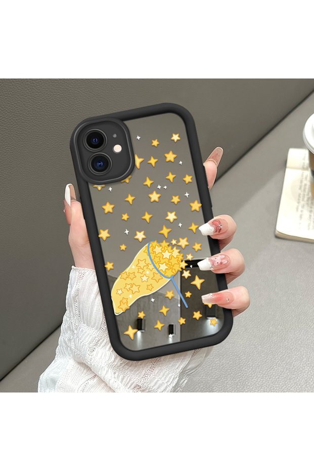 iPhone 12 Compatible Luxury Star Patterned Mirrored Silicone Phone Case