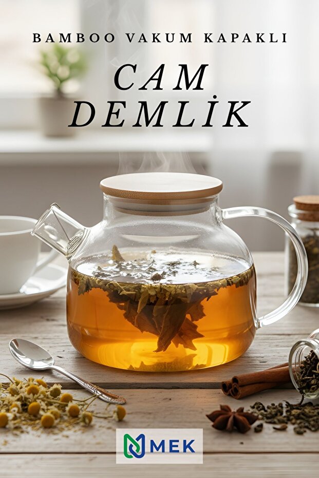 Borosilicate Glass Teapot - Vacuum Sealed with Bamboo Lids & Steel Strainer