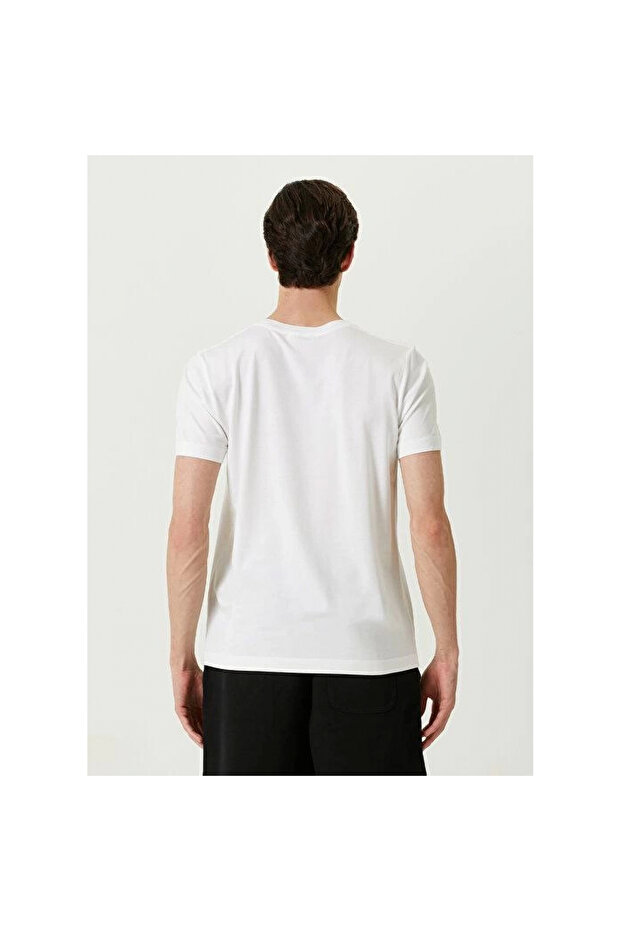 تي شيرت بيسك كولور كرو نيك عادي - أبيض - - 2