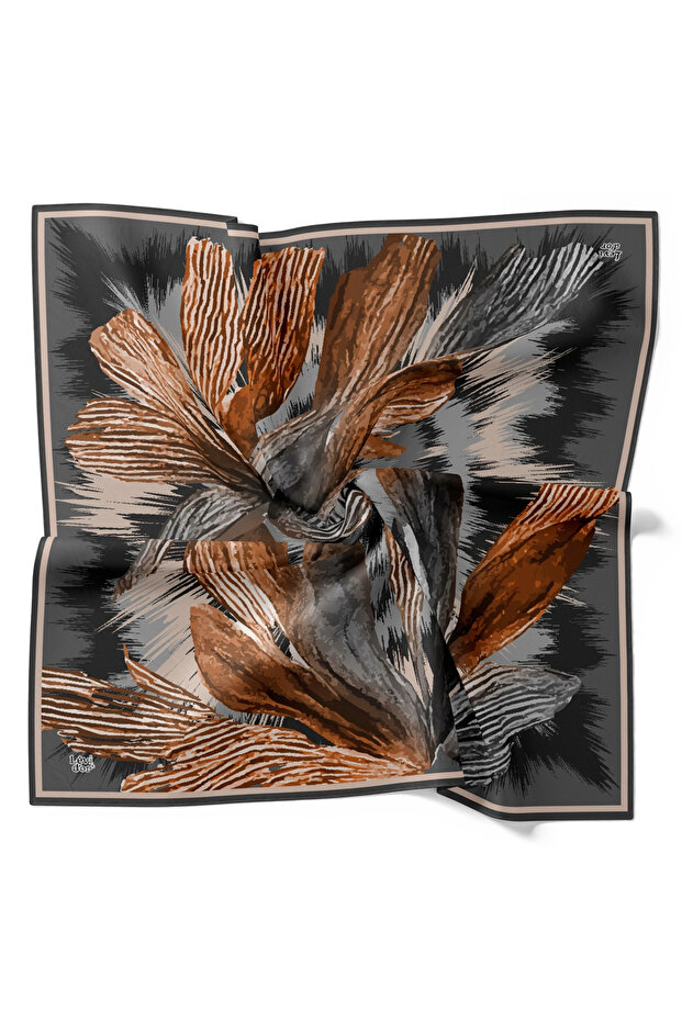 Tencel Scarf Brush Pattern Gray - 2