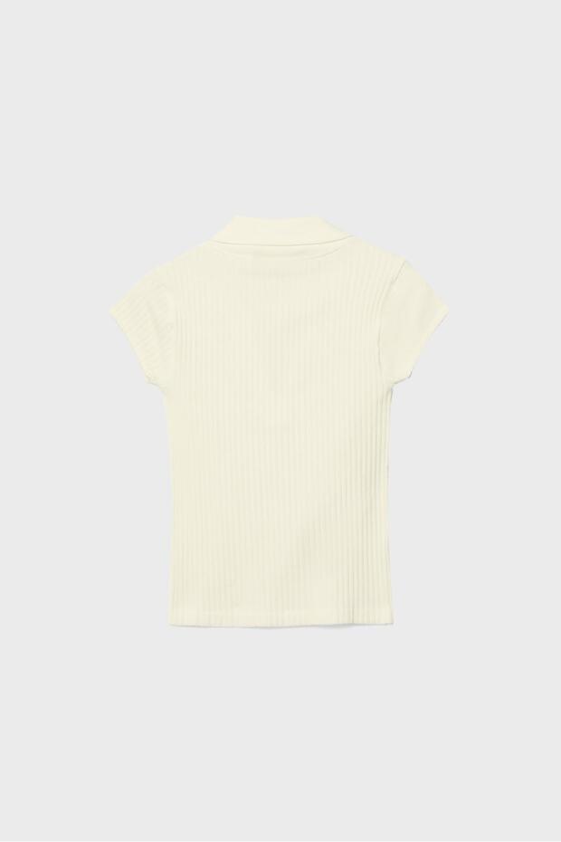 Basic dikişsiz polo t-shirt - 7