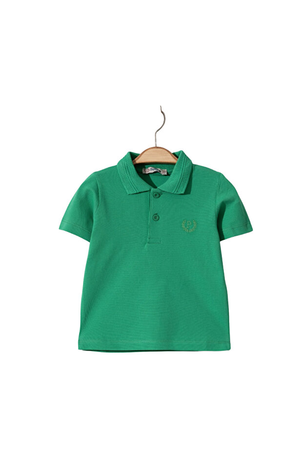 Lily Co Short Sleeve Patterned Polo Neck Unisex T-Shirt