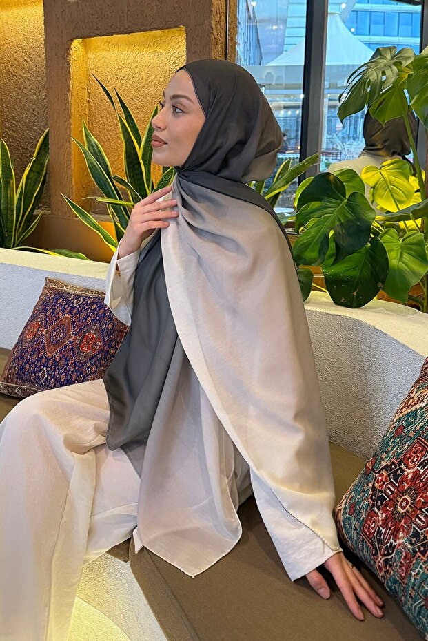Gradient Pattern Soft Shawl Dark Green - 4