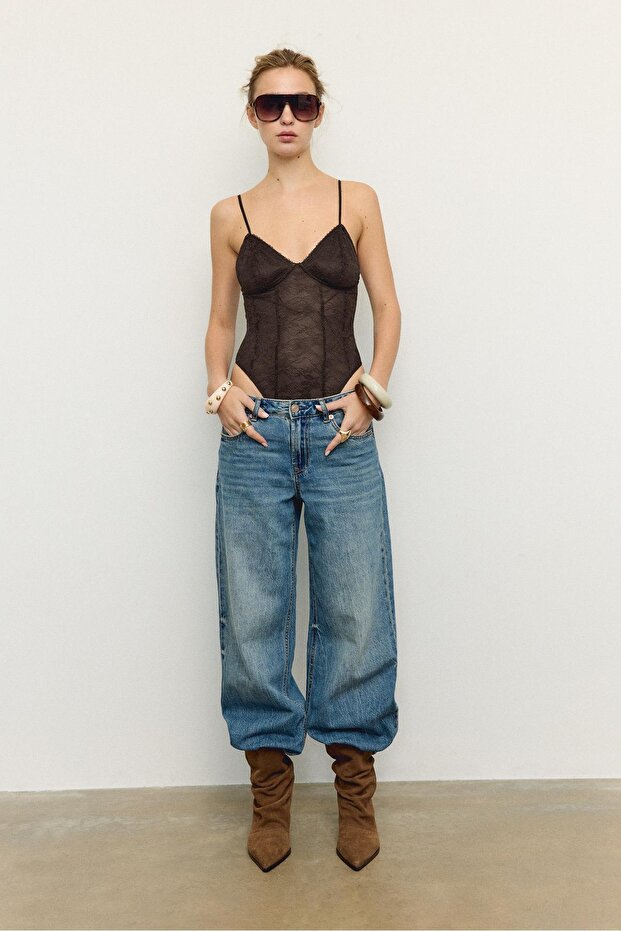 Dantel askılı body - 2