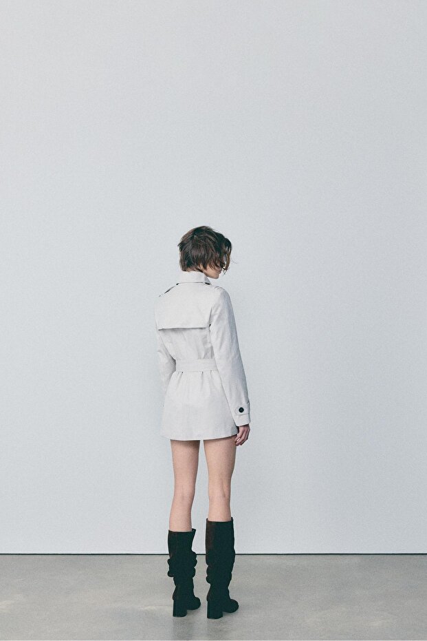 Basic kısa trençkot - 5