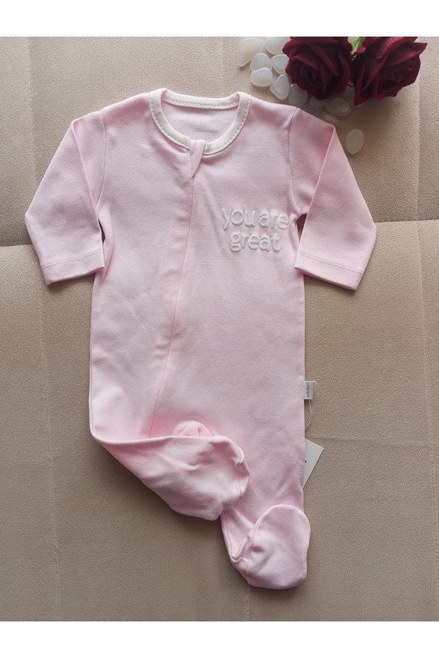 Baby 100% Cotton Piece Vibrant Colored Jumpsuit with Booties (1 Piece)