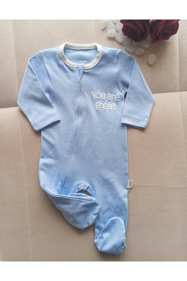 Baby 100% Cotton Piece Vibrant Colored Jumpsuit with Booties (1 Piece)