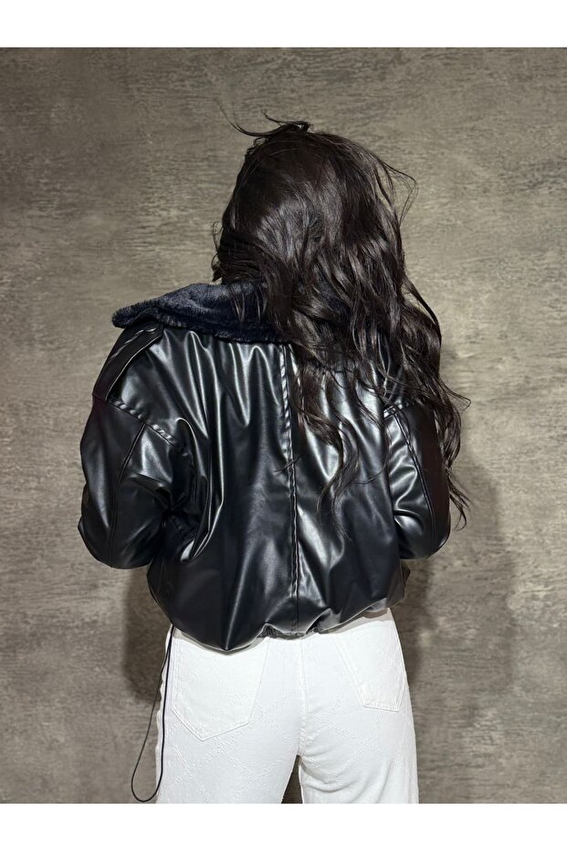 Leather Rabbit Lined Jacket - 2