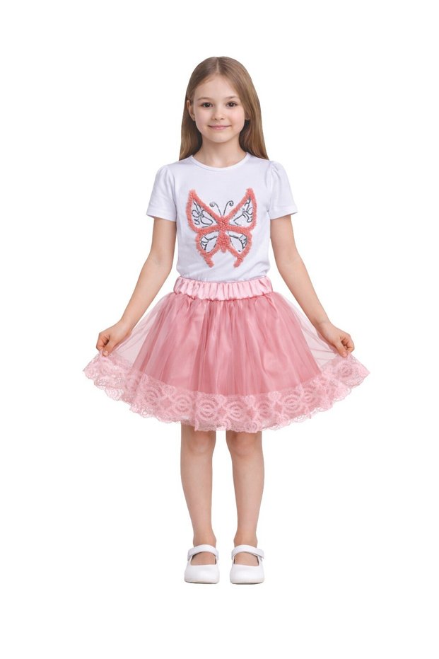 23 April Show Outfit Girls' Skirt T-Shirt Set A108