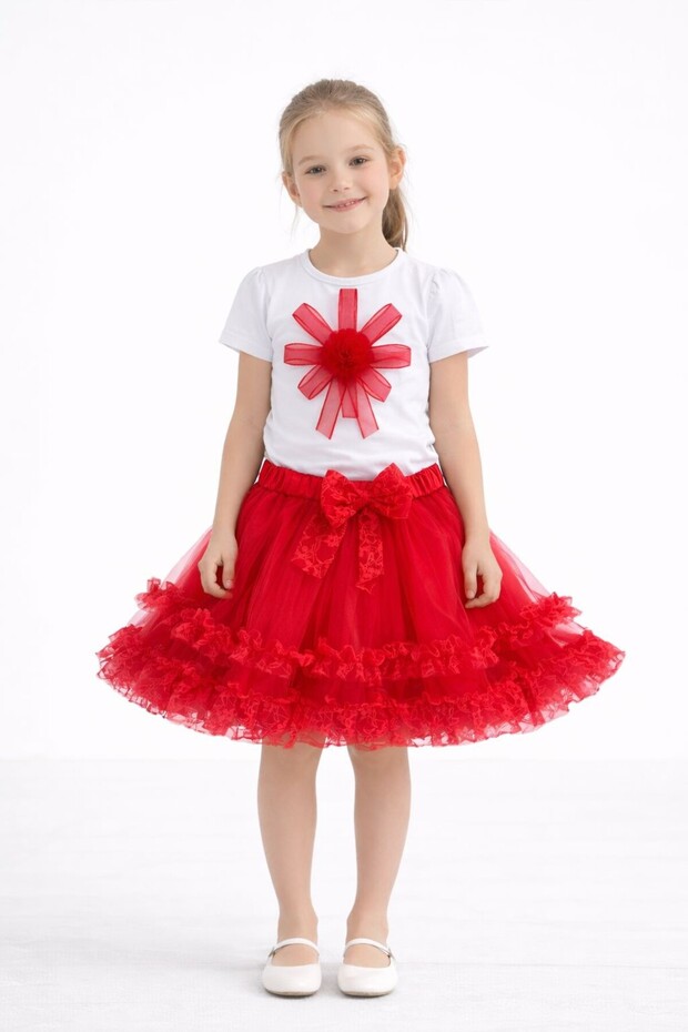 23 April Show Outfit Girls' Skirt T-Shirt Set A024