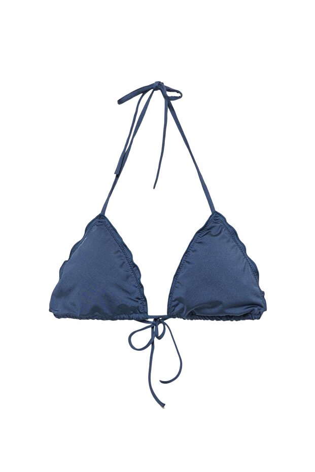 Fırfırlı üçgen bikini üstü - 3
