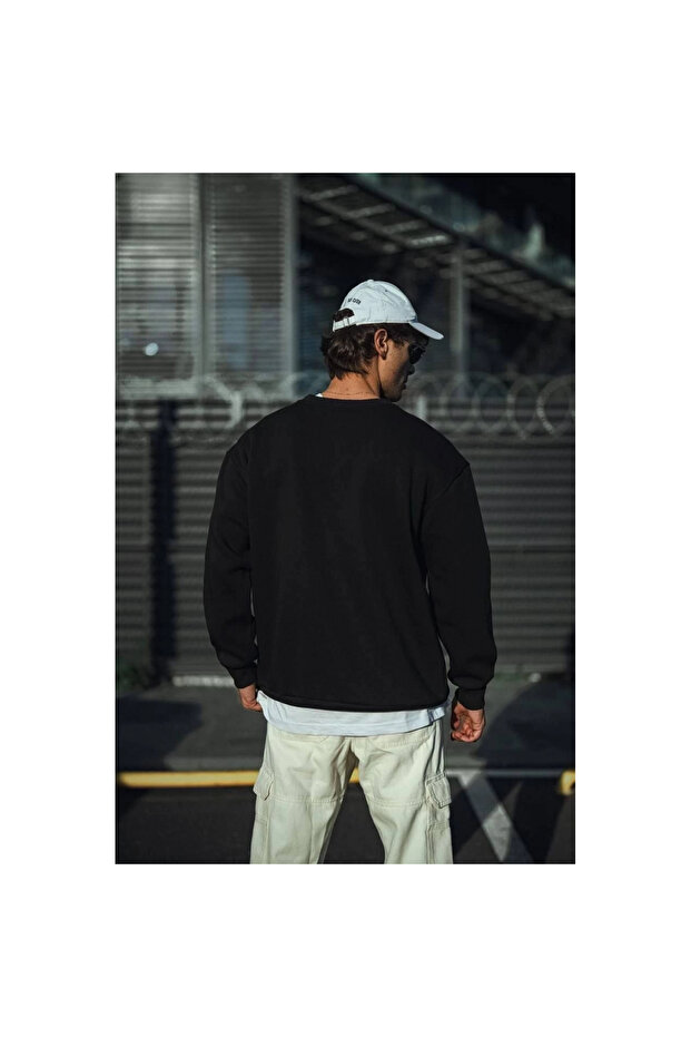 سترة شتوية بياقة دائرية وثلاث خيوط - أسود - - 2