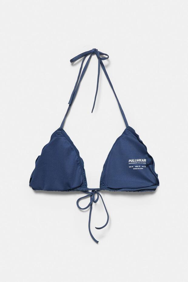 Fırfırlı üçgen bikini üstü - 4