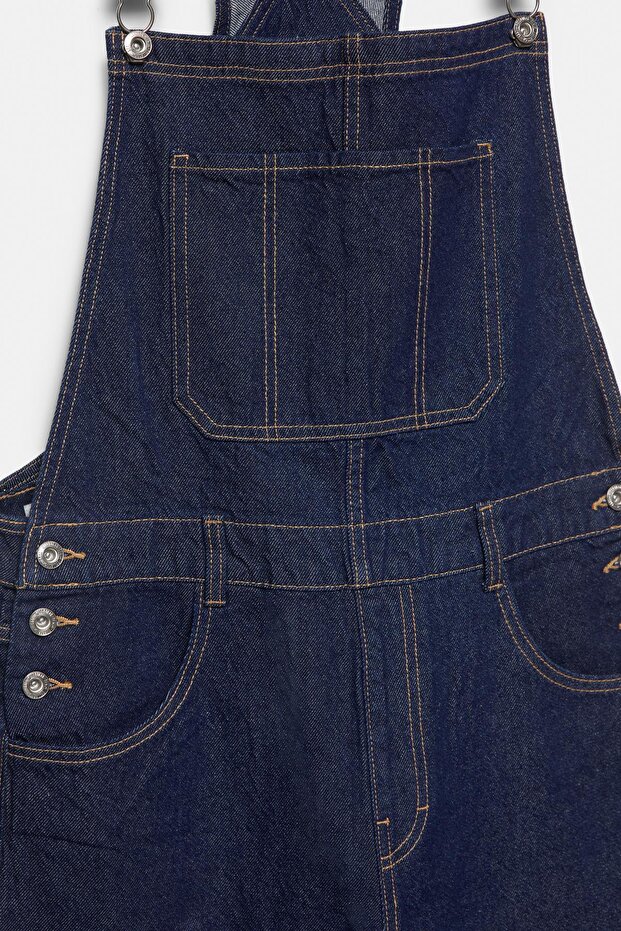 Uzun denim tulum - 8