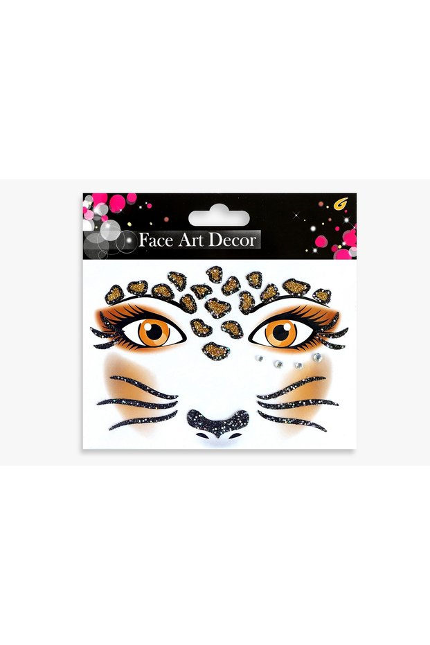 Temporary Face Stickerfor MakeupFace Art for PartyLeopard PatternBrown