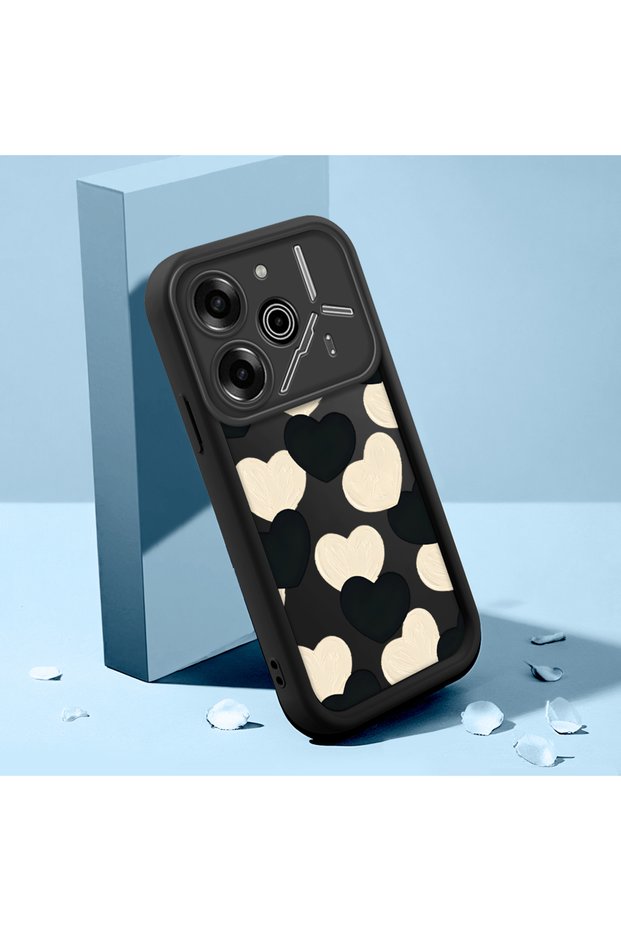 Tecno Pova 6 Compatible Case Slim Soft Silicone Phone Cover Heart Pattern