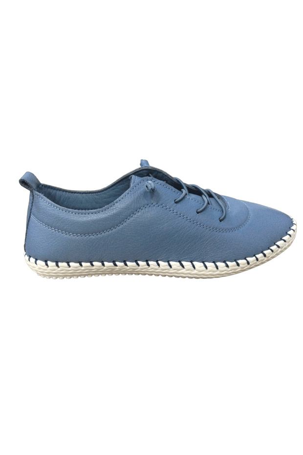 2010 Womenly Style Blue Women's Casual Shoes % 100 Genuine Leather Soft Elastic Stretchy