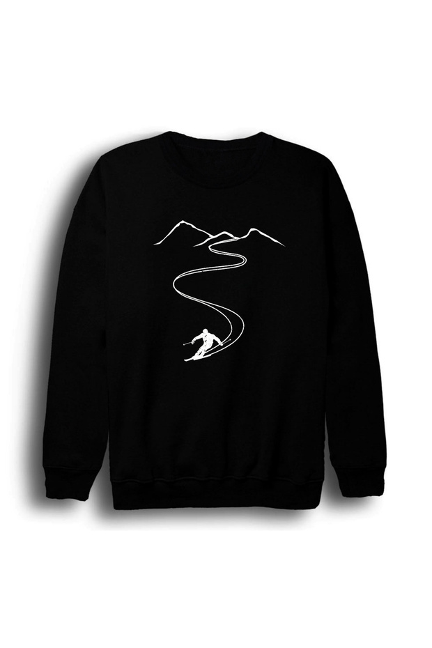 Thrasher - Skateboard Printed Unisex 100% Cotton Crew Neck Black Sweatshirt