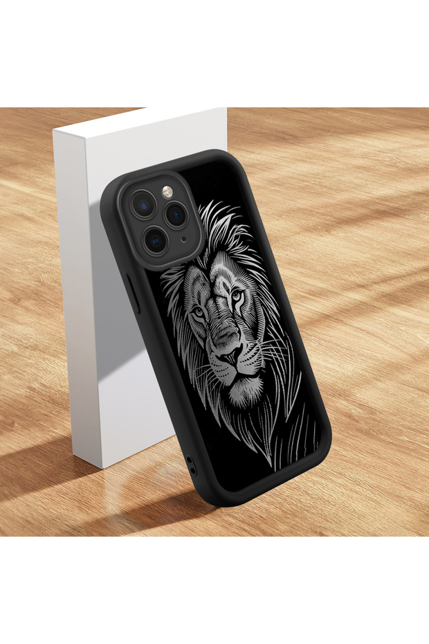iPhone 11 Pro Max Compatible Case Slim Soft Silicone Phone Cover Lion Pattern
