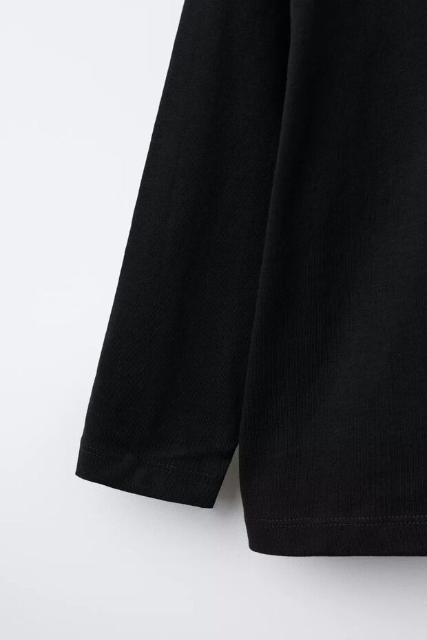 Düz Siyah Pamuklu Basic - 4