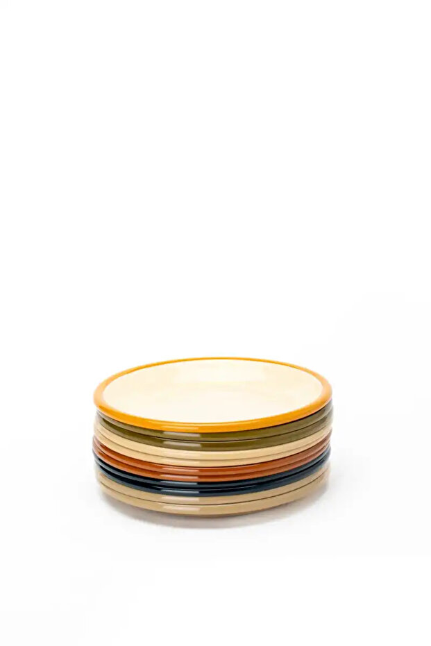 Emaye Tatlı Tabağı Seti 2li - Tarçın Kordonlu - 2