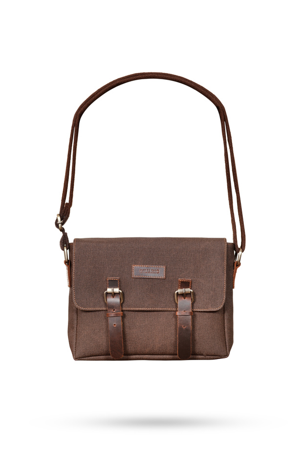 Design 01 Canvas - Leather Plum Messenger Bag