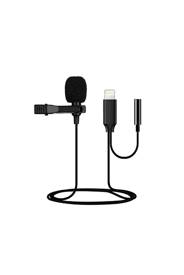ميكروفون GL141 Lightning Lavalier مزود بواجهة سماعة رأس ومشبك سهل الاستخدام