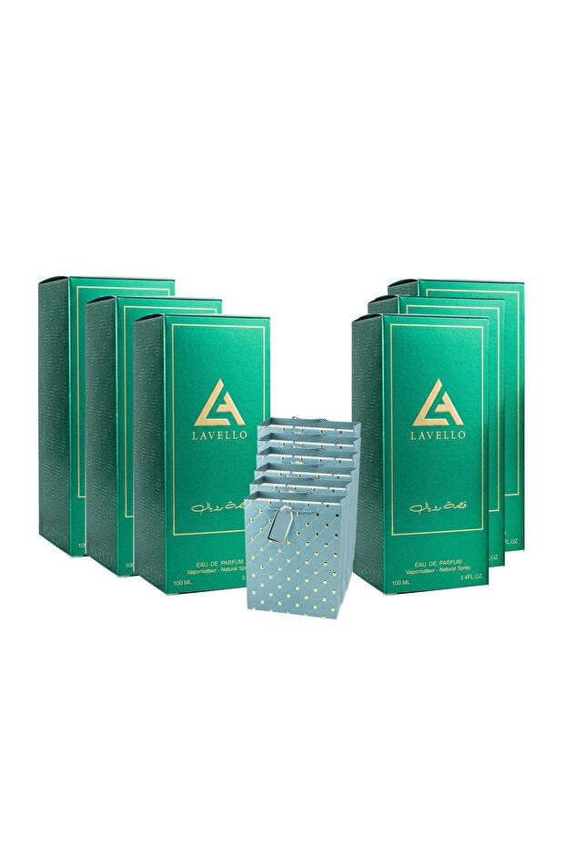 توزيعات العيد عطر قصة رويال يحاكي عطر امبريال فال ي بحجم 100 مل 6 عطور مع 6 اكياس فاخرة