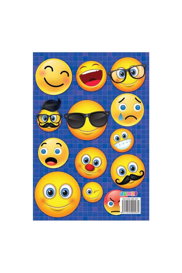 A5 Notebook with Large Squares & Emoji Patterned - 40F - 2