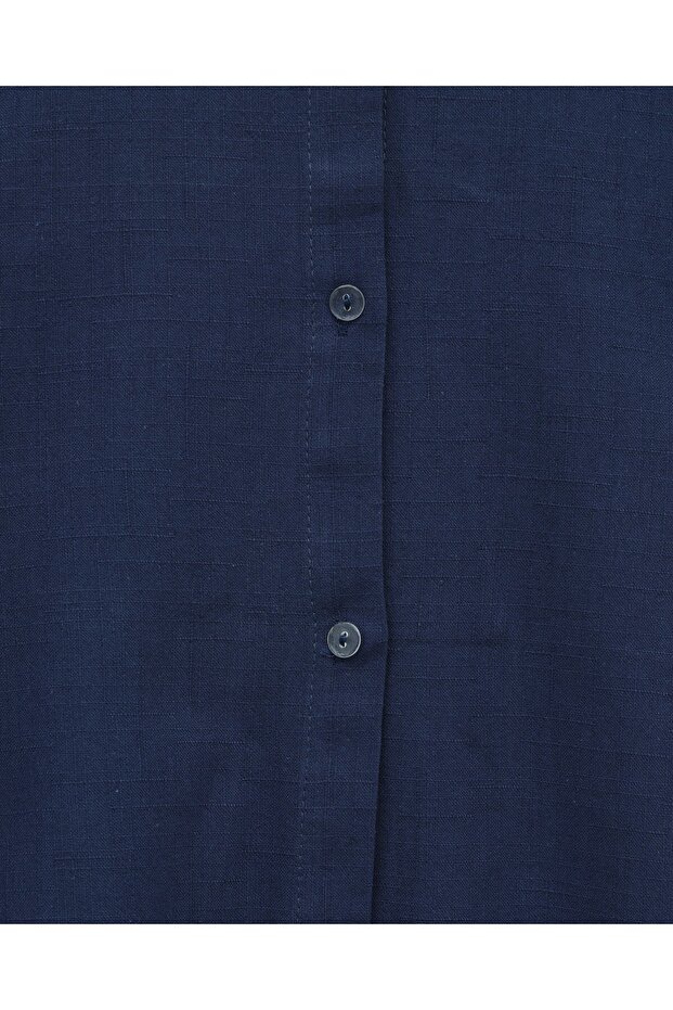 Keten Düğmeli Gömlek - 5