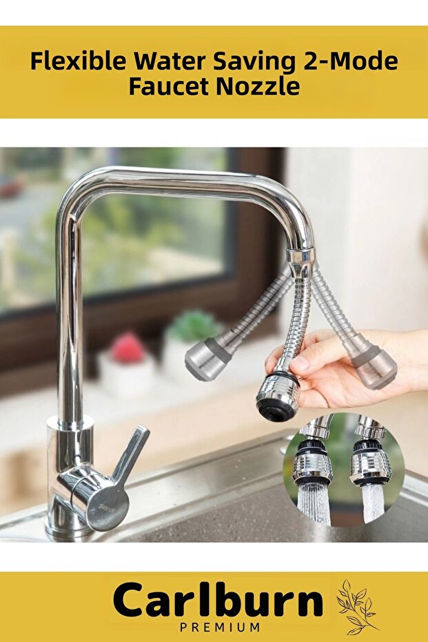 Premium 360 ° Flexible Faucet with Rotatable Hose - Spiral Design, 2 Modes Head