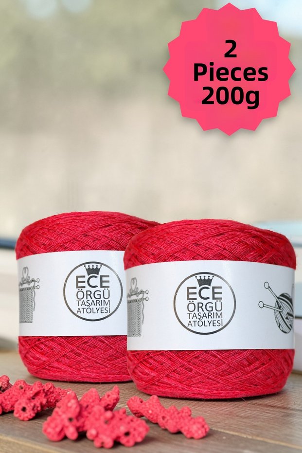 Relax, 4 Seasons, Very Shiny and Soft, Coral Pink, Premium Viscose Knitting Yarn (200 Gr.)