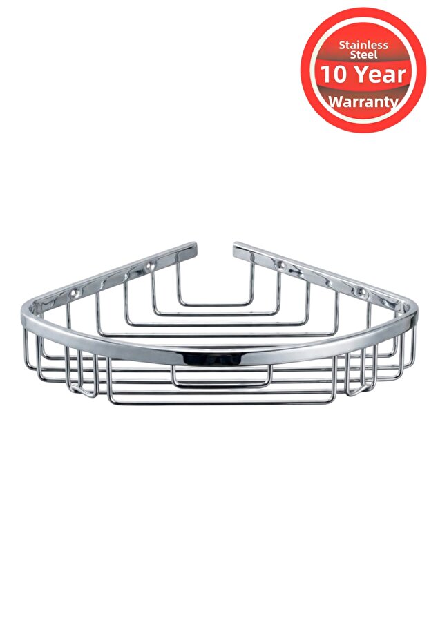 Chrome Stainless Brass Zerrin 1 Piece 22X22 cm Shampoo Holder Bathroom Shelf