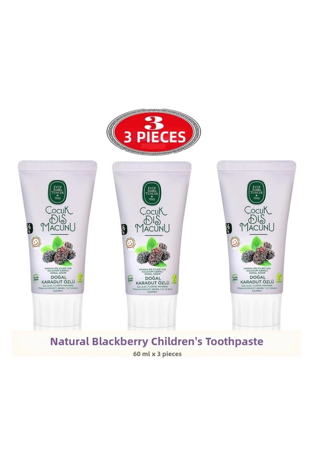 Eyüp Sabri̇ Tuncer Children's Tooth Paste with Blackberry Extract 3X60 Ml. (3 Pcs)