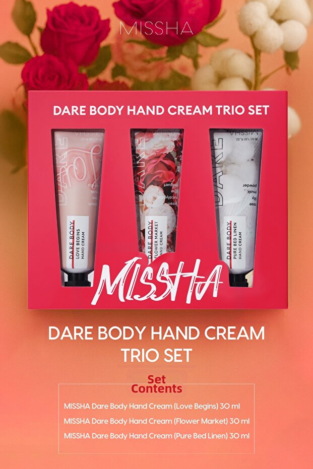 Stunningly Scented, Moisturizing and Effective 3-Piece Hand Care Cream Set Dare Body Hand Trio Set