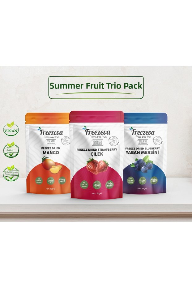 Summer Fruits Pack - Freeze Dry Fruit - Freeze Dried - Strawberry, Mango, Blueberry