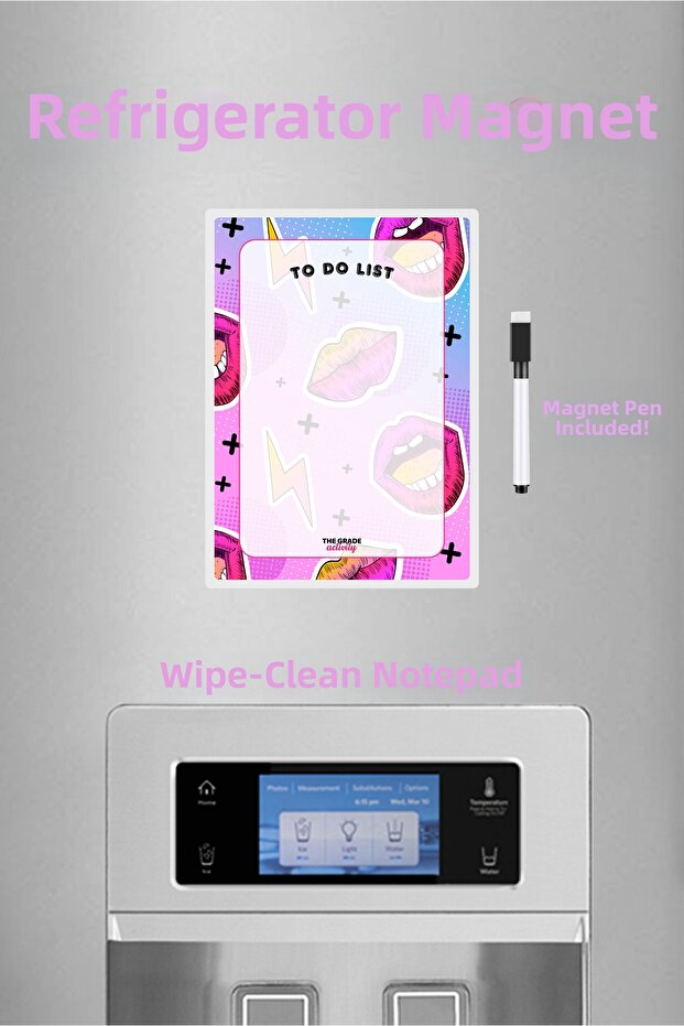 Summer Sil Pop Art Party to Do List Refrigerator Memo Holder Kitchen List Board Home Decoration