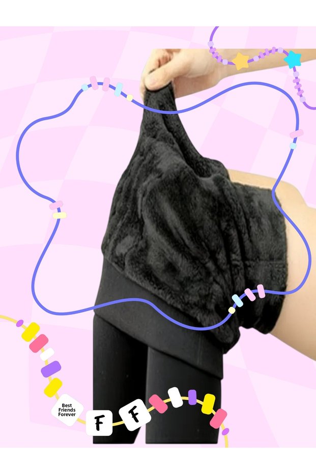 Guangzhou Plush Fleece Cotton Luxury Fabric Thermal Tights Size: L/Xl Black