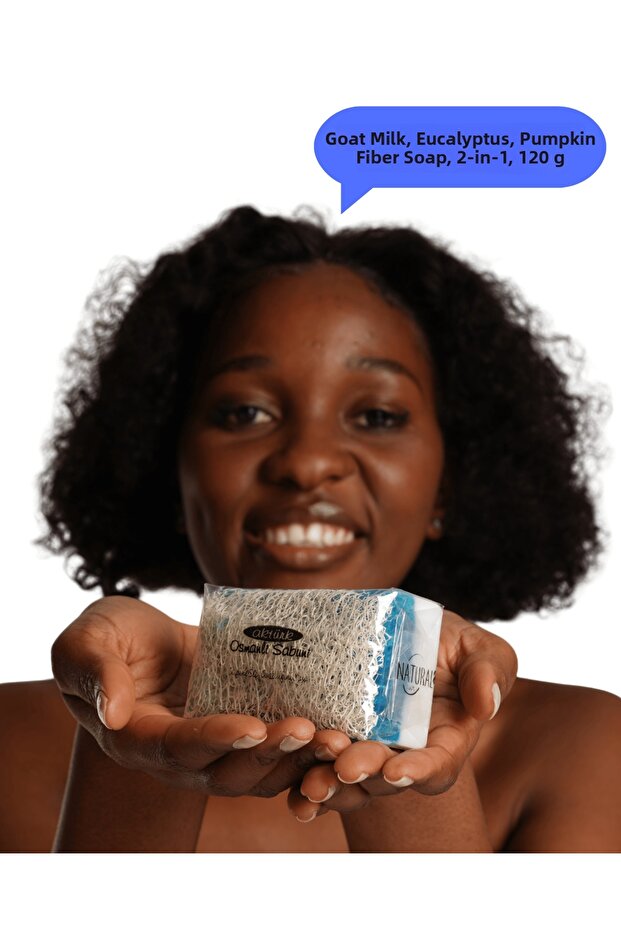 Donkey Milk & Eucalyptus Pumpkin Fiber Soap 120gr