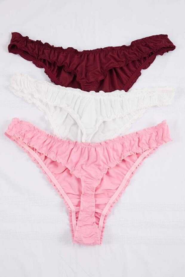 Çok Renkli 3'lü Paket Tanga Büyük Beden Külot TBBSS26CM00002 - 5