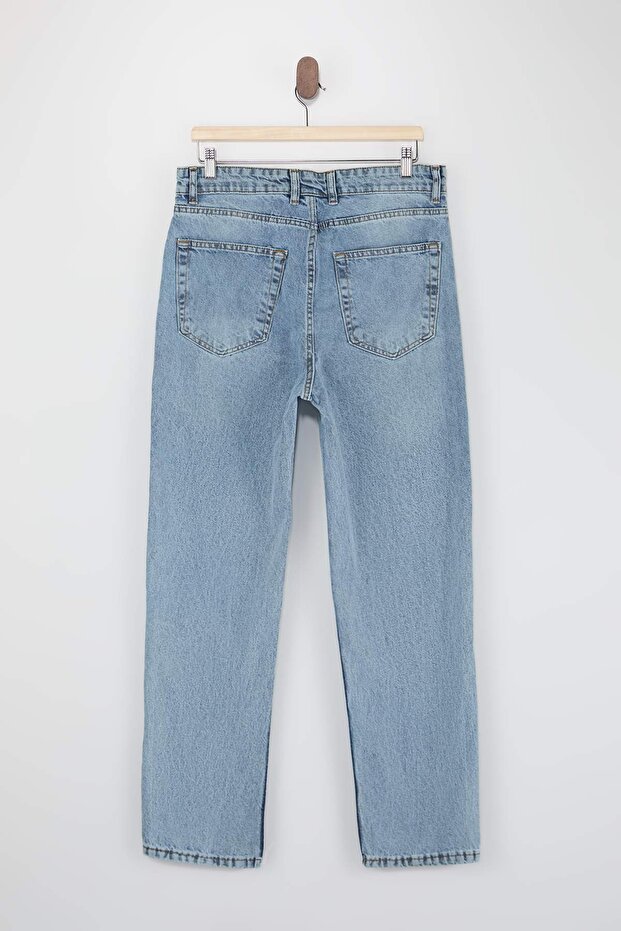 Açık Mavi Baggy/Geniş Kalıp Bol Kot Pantolon Jeans TMNAW24JE00027 - 6