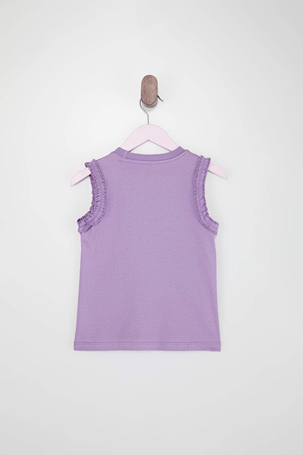 Lila-Pudra-Mint 3'lü Kız Çocuk Örme Atlet TKDSS26AL00005 - 11