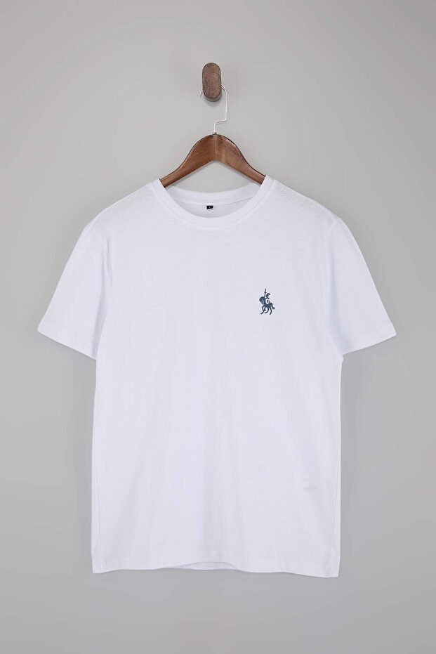 Lacivert-Beyaz Regular/Rahat Kesim 2'li Paket %100 Pamuk T-Shirt TMNSS26TS00023 - 7