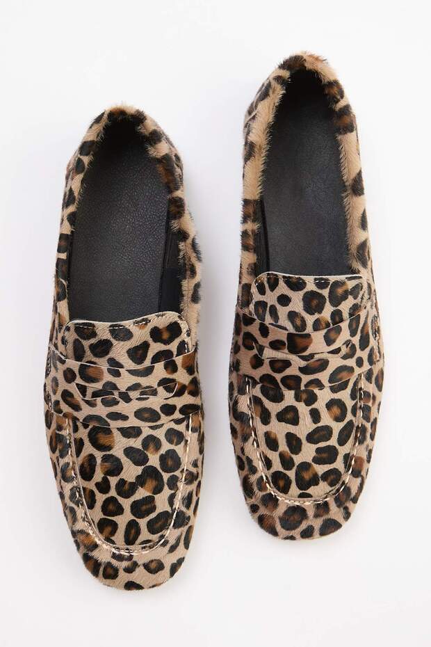 Hakiki Deri Çok Renkli Leopar Desenli Kadın Loafer TAKSS26LA00010 - 7