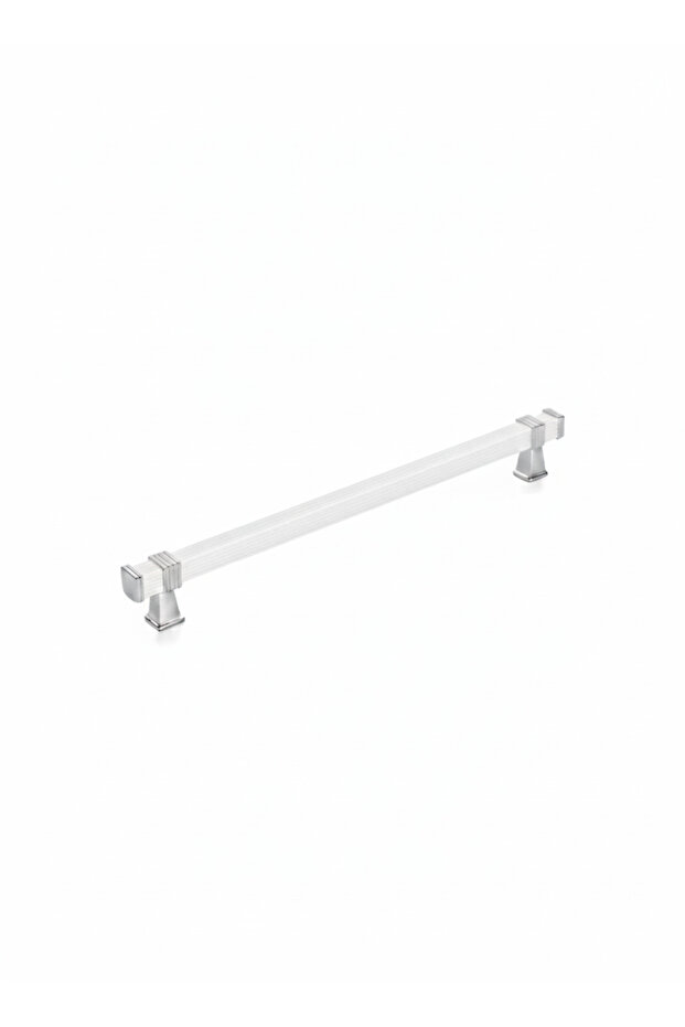 Square White-Crom Metal Handle 192 mm (19.2cm) Furniture Handle, Cabinet Handle, Kitchen Cabinet Handle, Drawer