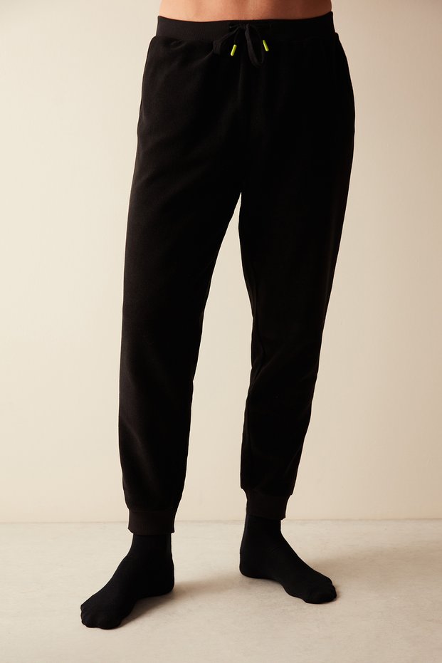 Men's Black Jogger Pants Pajama Bottoms
