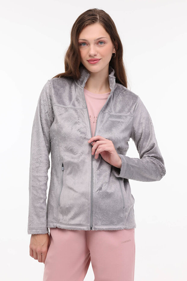 W-Sd900 Sewing Full Zip Pola Gray Women's Fleece