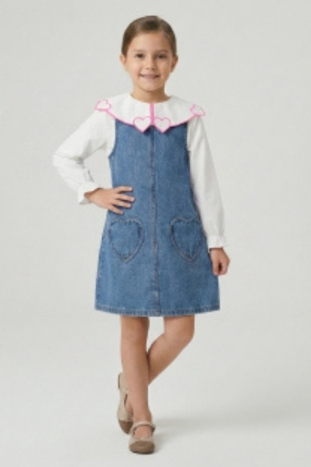 indigo kot elbise - 1