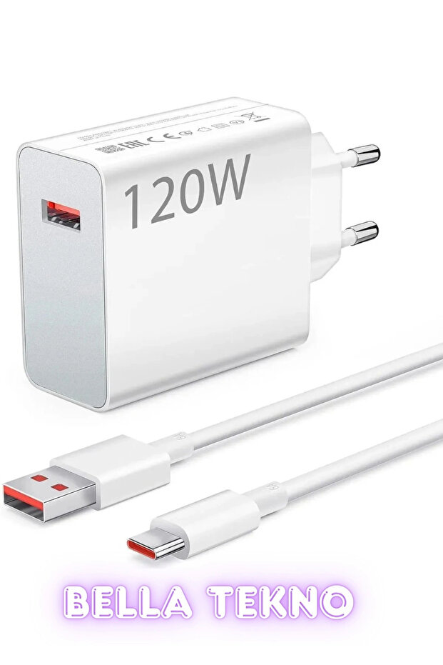 Bella 120 Watt Turbo Hızlı Şarj Xiaomi Redmi Uyumlu Turbo Hızlı Şarj Cihazı 120W Şarz Aleti teknoşık